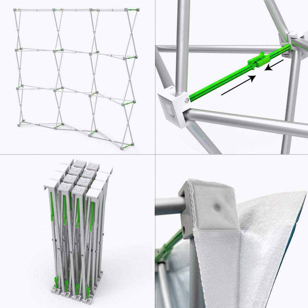 8ft Curve Velcro Fabric Pop Up Display