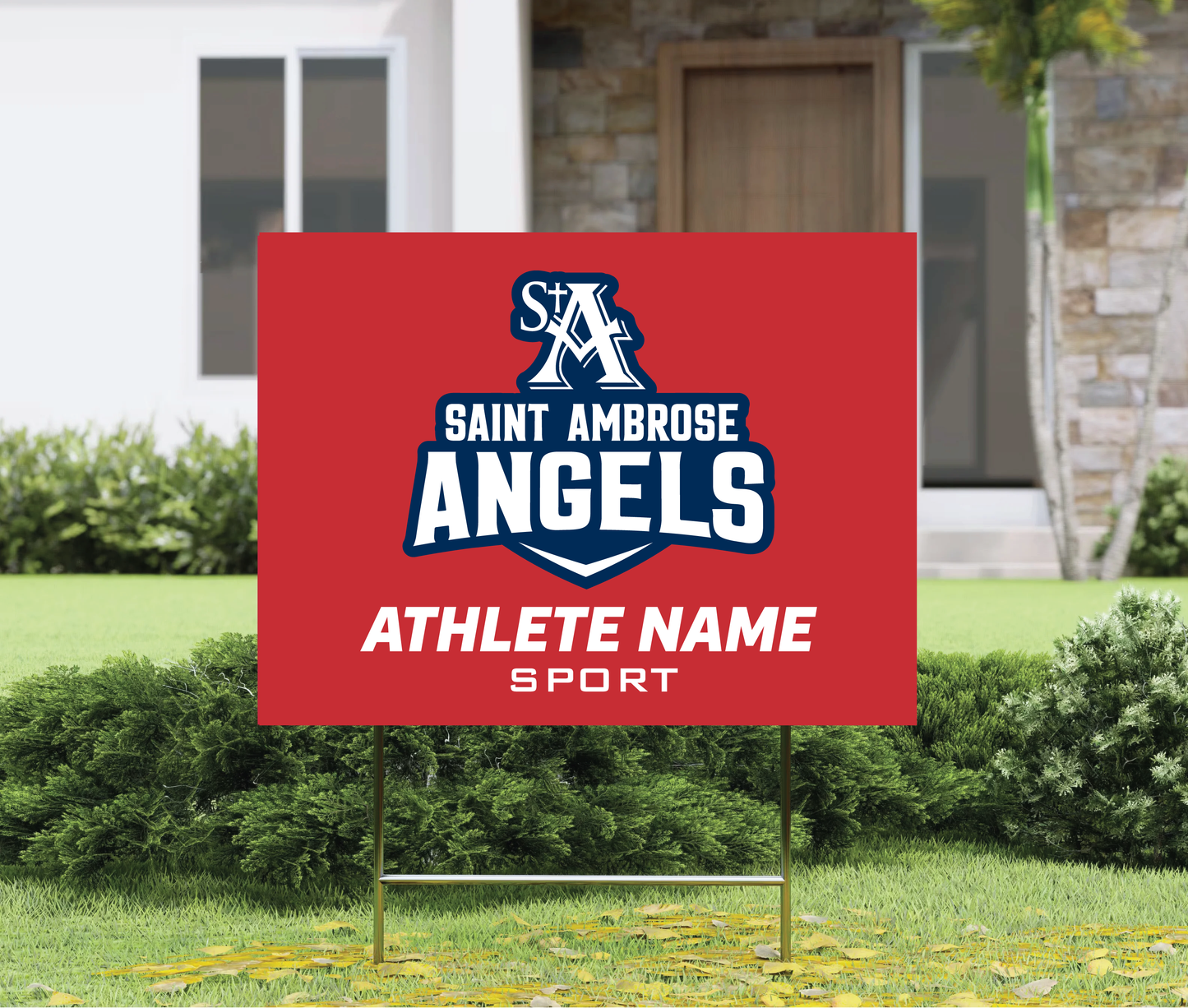 Saint Ambrose Athlete Yard Sign 18x24